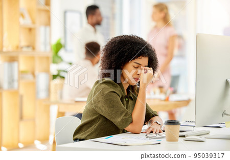 Work headache, burnout stress and digital business woman working on a computer 404 glitch. Corporate worker online using technology feeling depression and mental health anxiety from tech report Work headache, burnout stress and digital business woman working on a computer 404 glitch. Corporate worker online using technology feeling depression and mental health anxiety from tech report 95039317