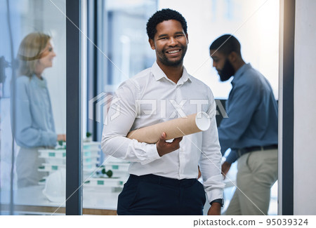 Architecture, planning and portrait of design architect or businessman in office and lens flare. Smile of confident manager or team leader with a vision, mission and motivation for career development Architecture, planning and portrait of design architect or businessman in office and lens flare. Smile of confident manager or team leader with a vision, mission and motivation for career development 95039324