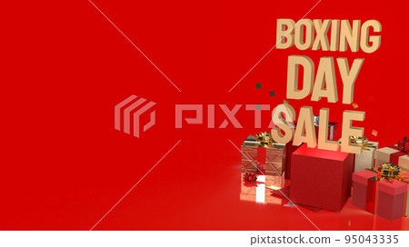 The gift box and gold text Boxing Day sale for business or advertising concept 3d rendering 95043335