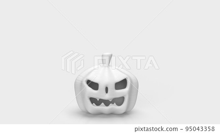 The white pumpkin for halloween concept 3d rendering 95043358