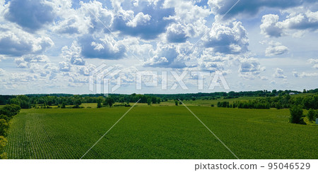 Elevated view over looking natural wisconsin meadows Elevated view over looking natural wisconsin meadows 95046529