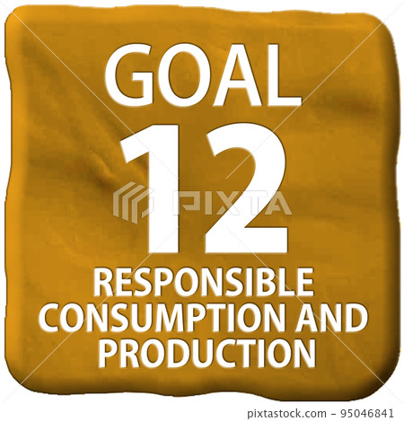 Three-dimensional clay art SDGs goal 12 icon (English) 95046841