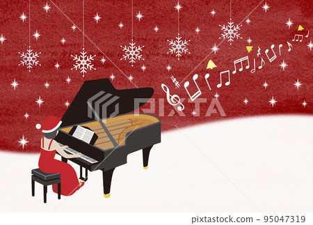 A woman playing a grand piano A woman playing a grand piano 95047319