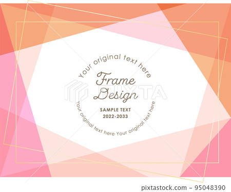Prism background frame geometric frame pink orange 95048390