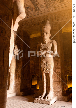 Statue inside a temple of Ramses II in Abu Simbel Statue inside a temple of Ramses II in Abu Simbel 95048721
