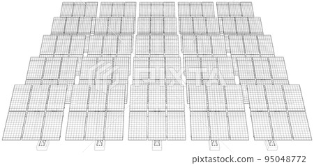 Solar Panel Field. Vector 95048772