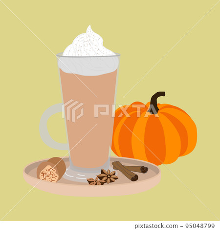 A Glass of autumn drink Pumpkin spices latte A Glass of autumn drink Pumpkin spices latte 95048799