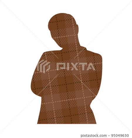 Worried office worker silhouette illustration check pattern Worried office worker silhouette illustration check pattern 95049630