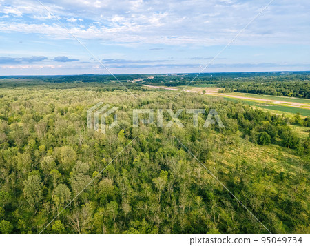 Rural scene with new highway being built Rural scene with new highway being built 95049734
