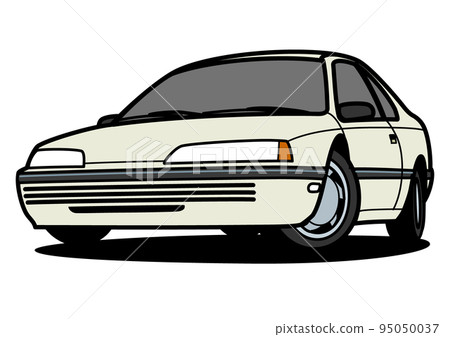 懷舊美國轎跑車白色汽車插圖 懷舊美國轎跑車白色汽車插圖 95050037