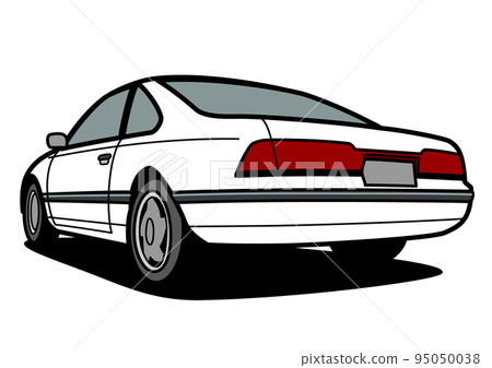 懷舊美國轎跑車後視白色汽車插圖 95050038
