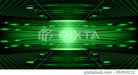 Realistic vector green light Hi-tech circle futuristic 3D stage podium pedestal for presentation show product digital modern stage virtual reality podium portal 95050213