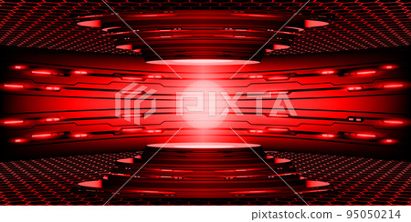 Realistic vector red light Hi-tech circle futuristic 3D stage podium pedestal for presentation show product digital modern stage virtual reality podium portal Realistic vector red light Hi-tech circle futuristic 3D stage podium pedestal for presentation show product digital modern stage virtual reality podium portal 95050214
