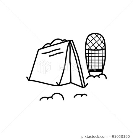 Christmas line icon from the Christmas camping series. Happy Holidays symbol and elements. Stock winter vector. Tent symbol. 95050390