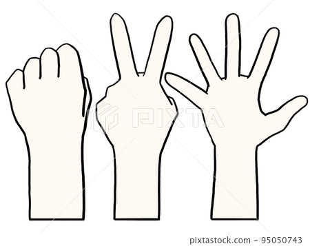 Illustration of Guchokipa (Caucasian) (back side of hand) 95050743