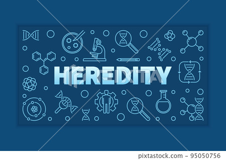 Heredity vector outline blue concept illustration or banner Heredity vector outline blue concept illustration or banner 95050756