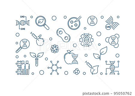 Genetically Modified Organism vector linear illustration 95050762