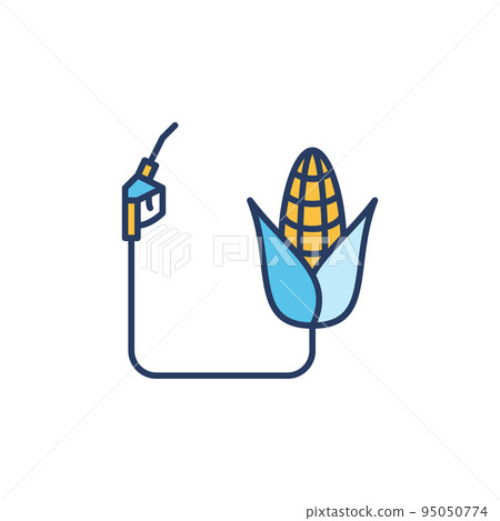 Corn Biofuel vector concept colored icon or sign Corn Biofuel vector concept colored icon or sign 95050774