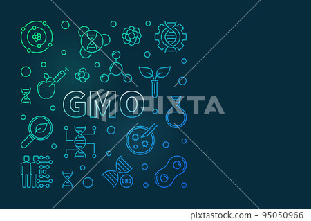 GMO vector colored square line banner or design element 95050966