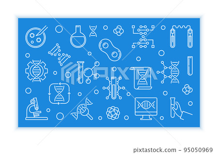 Genetics vector minimal outline banner or illustration Genetics vector minimal outline banner or illustration 95050969