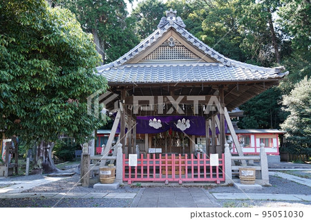 京都龜岡市，日枝野神社參拜殿（後方為正殿）（初秋） 95051030