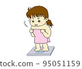 Diet determination girl (transparent background) 95051159