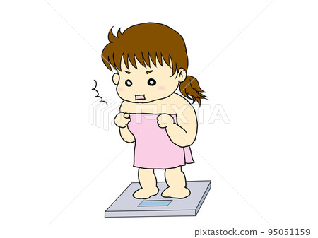 Diet determination girl (transparent background) 95051159