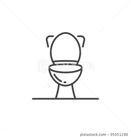 Toilet vector concept icon in thin line style. Front view 95051298