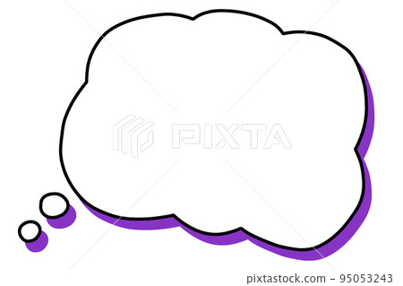 Fluffy speech bubble purple - Stock Illustration [95053243] - PIXTA