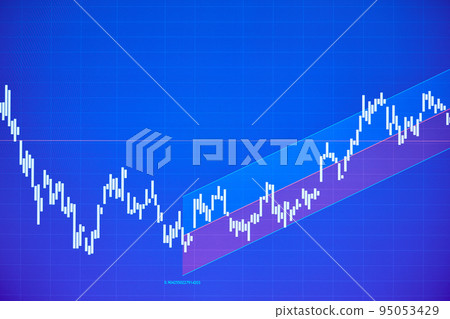 Stock market chart on blue background 95053429
