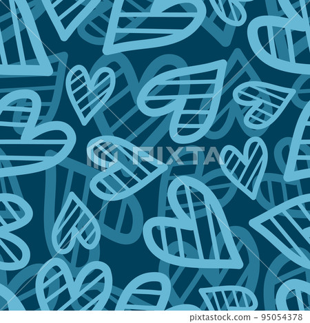 Cute funny blue hearts concept seamless pattern. Vector hand drawn cartoon kawaii character illustration icon. Cute kawaii hearts cartoon seamless pattern concept Cute funny blue hearts concept seamless pattern. Vector hand drawn cartoon kawaii character illustration icon. Cute kawaii hearts cartoon seamless pattern concept 95054378