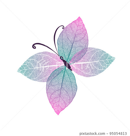 Butterfly logo. Butterfly from leaves. Vector illustration 95054813