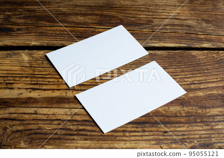 Contemporary set for print design. Modern business card design template. Presentation concept. Modern communication. Wooden background. Vintage style design. 95055121
