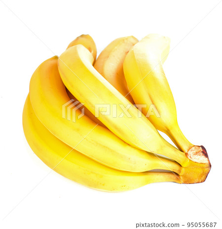 Isolated bunch of ripe bananas isolated on white background Isolated bunch of ripe bananas isolated on white background 95055687