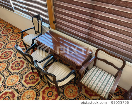 Fragments of vintage luxurious furniture in the Romanov style. Fragments of vintage luxurious furniture in the Romanov style. 95055796