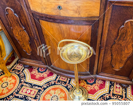 Fragments of vintage luxurious furniture in the Romanov style. Fragments of vintage luxurious furniture in the Romanov style. 95055807