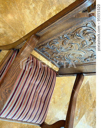 Fragments of vintage luxurious furniture in the Romanov style. 95055820