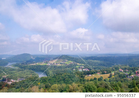 Water reservoir solina with a view of the dam. Bieszczady. Poland Water reservoir solina with a view of the dam. Bieszczady. Poland 95056337