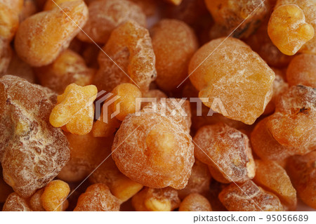Frankincense or olibanum aromatic resin isolated on white background used in incense and perfumes. 95056689