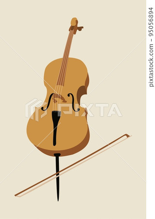 Cello. Bowed musical instrument with 4 strings. Cello. Bowed musical instrument with 4 strings. 95056894