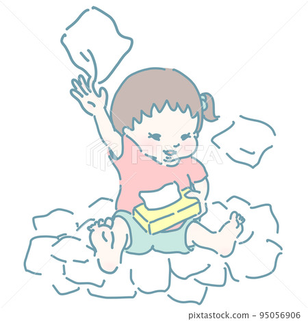 散佈紙巾的少女（粉彩） 95056906