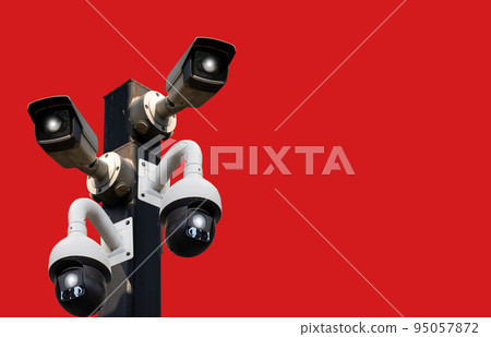Multi-angle CCTV system background blast clipping path separated from the background clipingpart 95057872