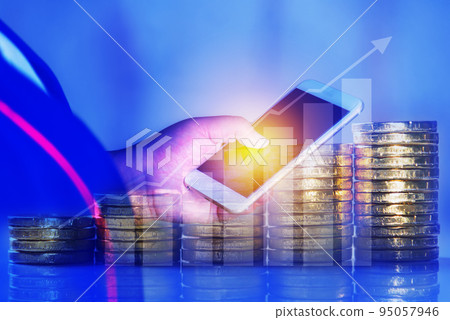 Investor online saving concept Investor online saving concept 95057946