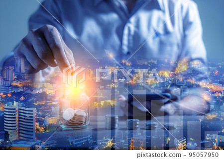 Online Banking And Internet Banking Savings Concept Online Banking And Internet Banking Savings Concept 95057950