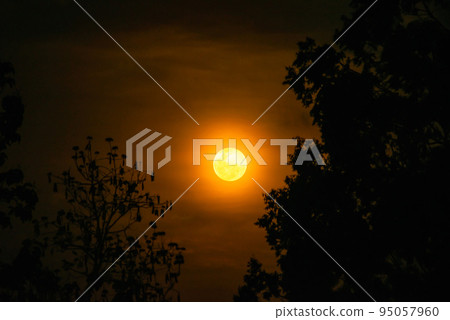 Moon with Night sky and cloud in full moon Moon with Night sky and cloud in full moon 95057960