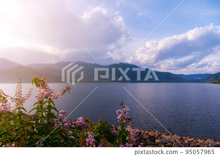View of landscape nature and river and mountain View of landscape nature and river and mountain 95057965