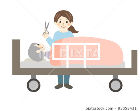 Haircut for bedridden elderly 95058431