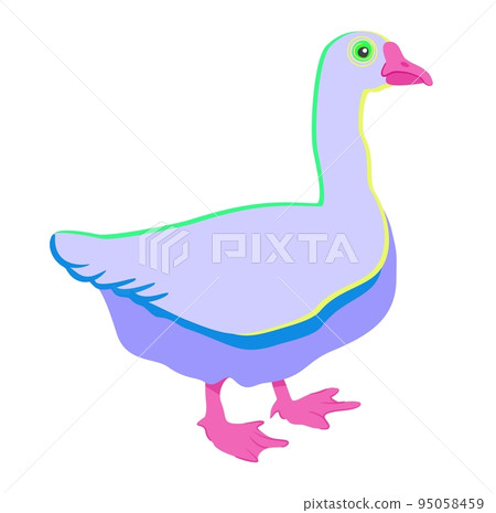 Goose. Bright decorative bird. Isolated on white background. 95058459