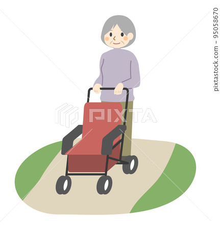 老人乘坐銀車出門 95058670