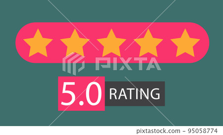 Rating stars badges. 5 stars rating. User reviews and feedback concept. Vector illustration. Rating stars badges. 5 stars rating. User reviews and feedback concept. Vector illustration. 95058774